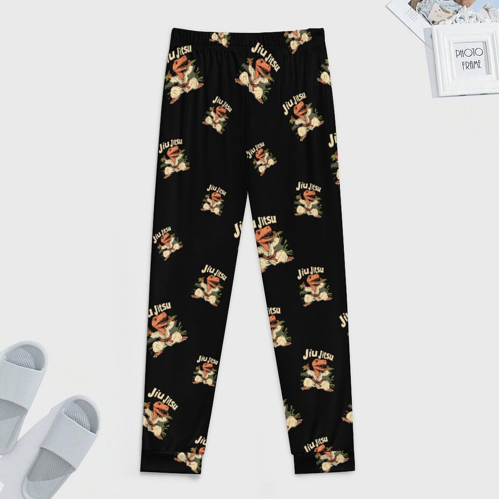 Jiu Jitsu Dinosaur Men's Pajama Pants Lightweight Pjs Bottoms Lounge Pants Sleepwear Soft