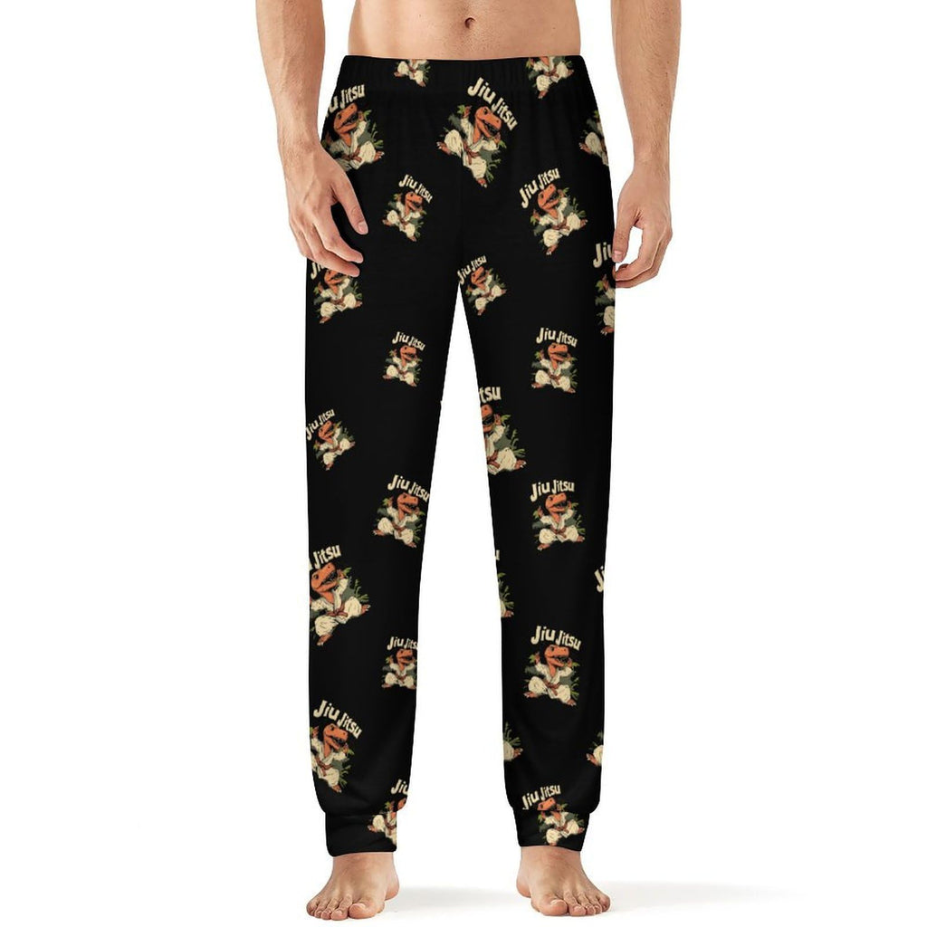 Jiu Jitsu Dinosaur Men's Pajama Pants Lightweight Pjs Bottoms Lounge Pants Sleepwear Soft