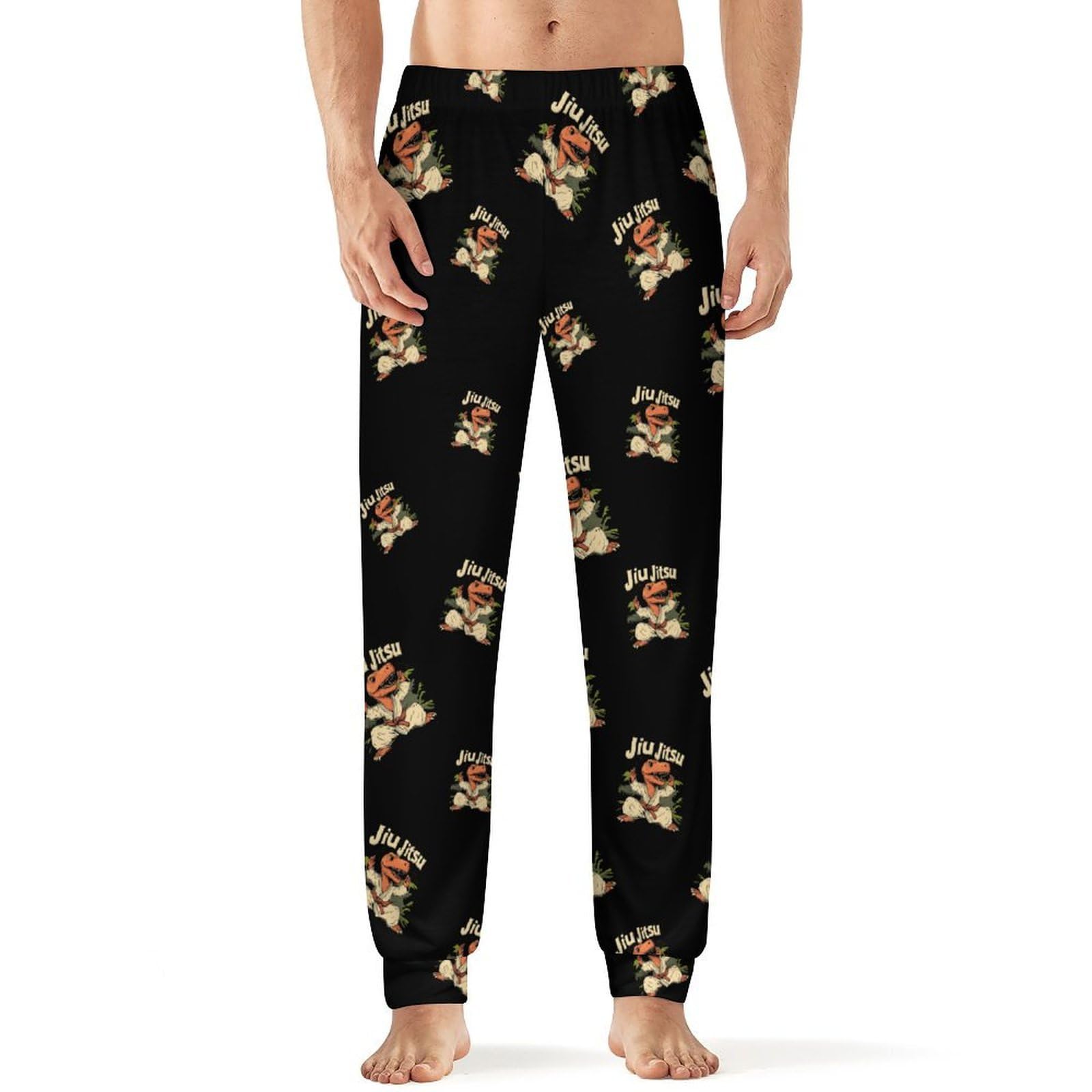 Jiu Jitsu Dinosaur Men's Pajama Pants Lightweight Pjs Bottoms Lounge Pants Sleepwear Soft