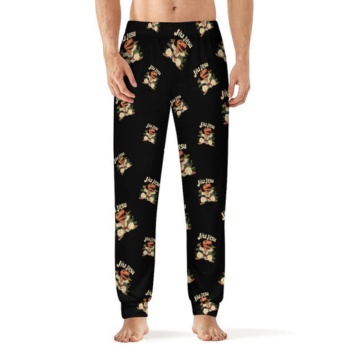 Jiu Jitsu Dinosaur Men's Pajama Pants Lightweight Pjs Bottoms Lounge Pants Sleepwear Soft