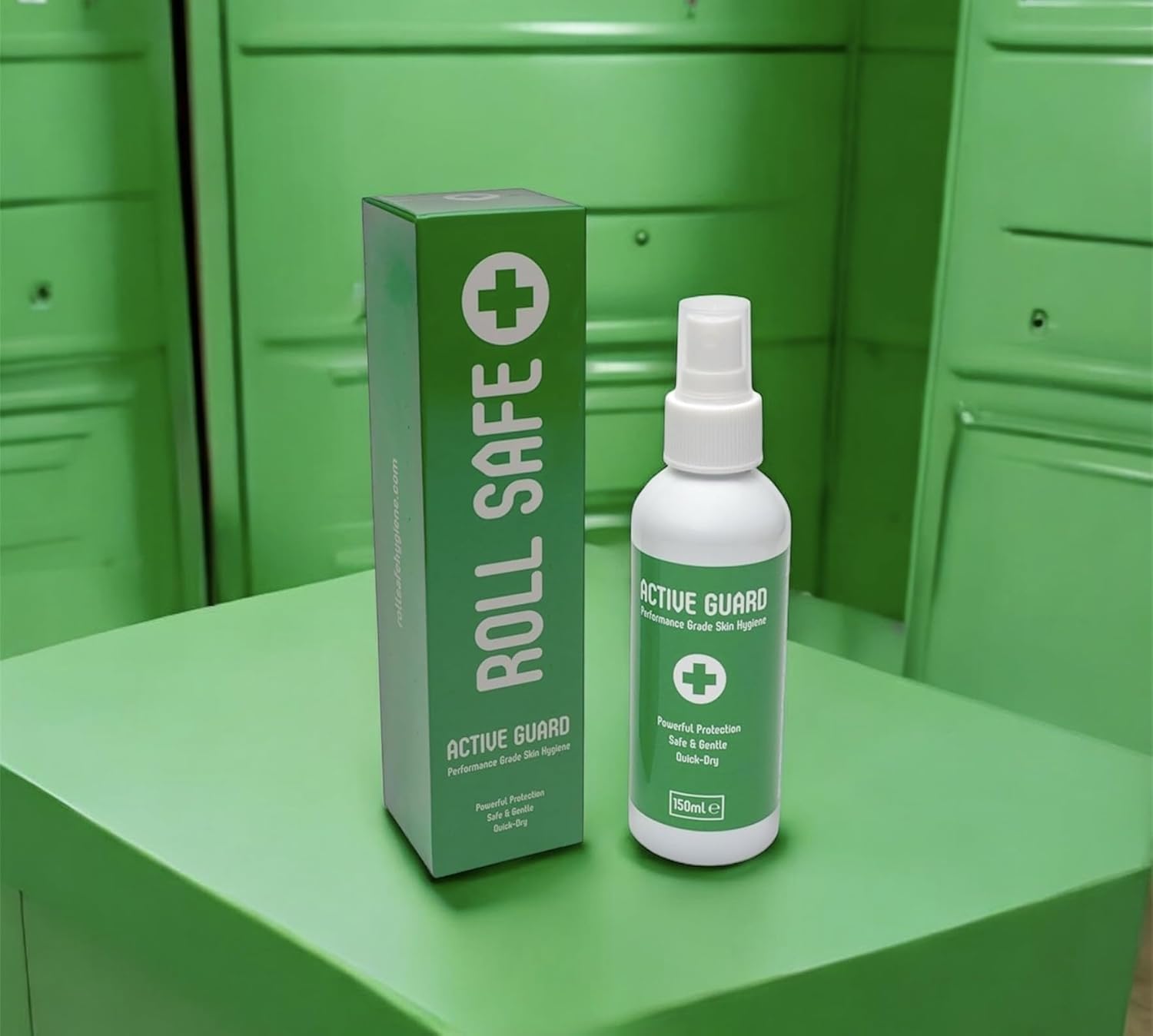 Roll Safe Active Guard Skin Hygiene Spray – Hypochlorous Acid Skin Cleanser for BJJ, MMA, Wrestling, Grappling – Quick Dry, Non Sting, Fragrance Free, pH Balanced – 150ml