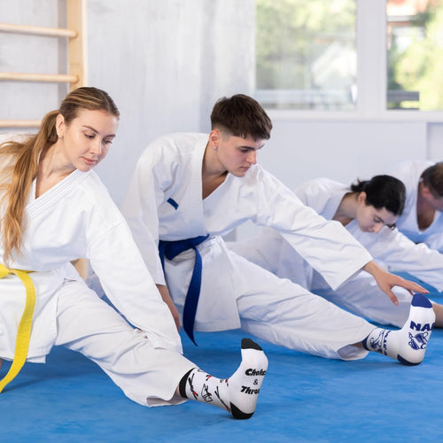 6 Pairs Jiu Jitsu Socks Novelty Martial Socks Brazilian Jiu Jitsu Judoka Gifts for Adult Men Women