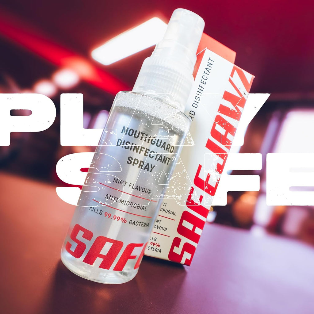 SafeJawz Anti-Microbial Disinfectant Cleaner and Freshener Spray for All Sports Gum Shields, Mouth Pieces and Mouthguards - 50ml Bottle