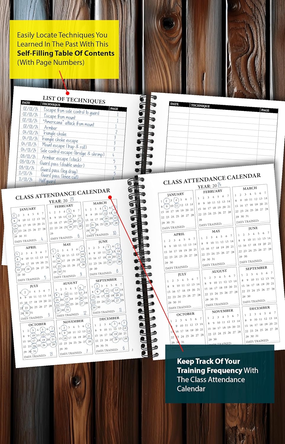 Jiu-Jitsu Training Journal - Brazilian Jiu-Jitsu Gift for BJJ Fanatics. A5 Spiral Bound Notebook to Log Techniques & Rolling Notes